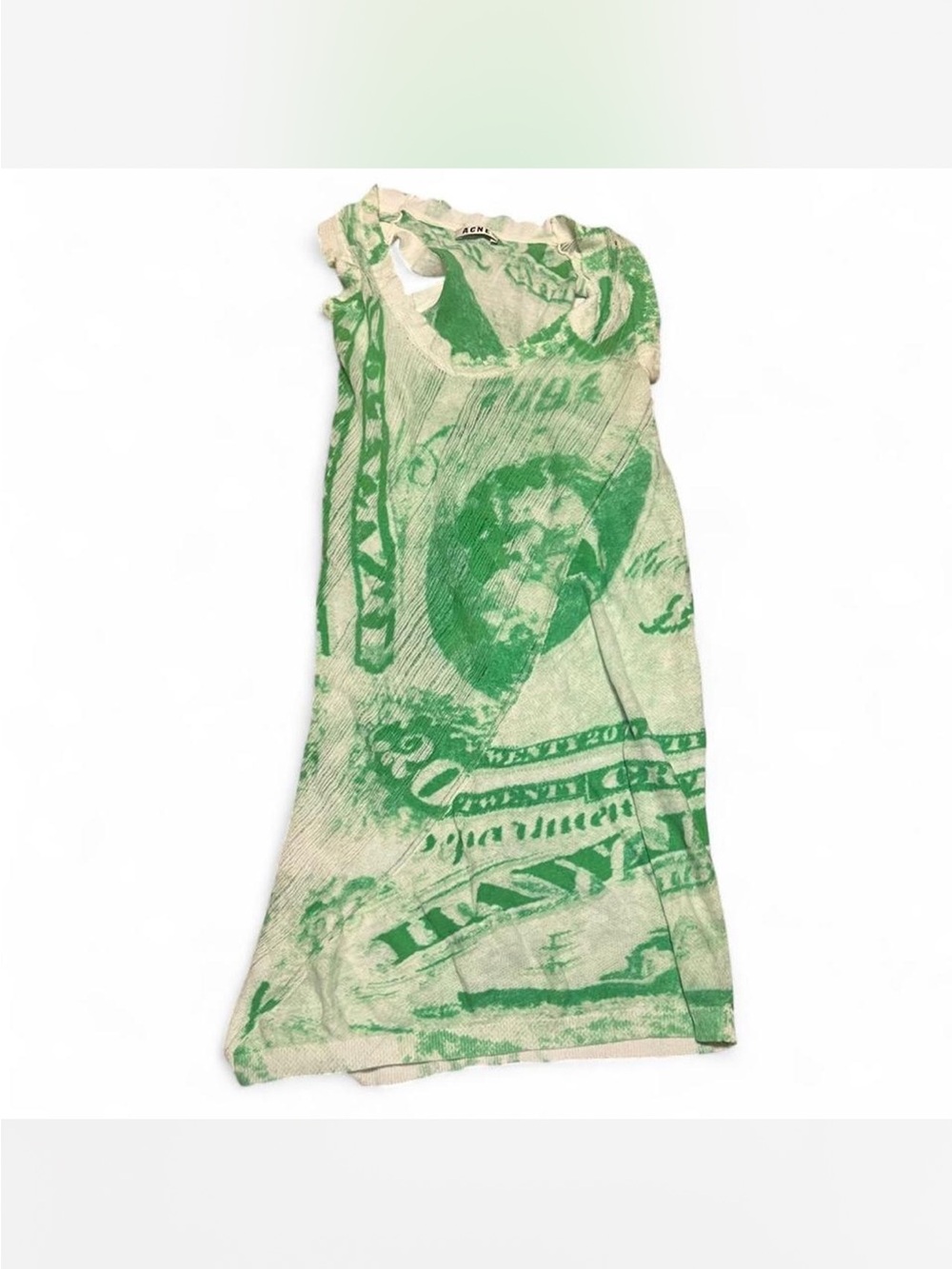 Rare Acne Studios "Cloud Print" Graphic Money Tank Dress / Top 💸💚